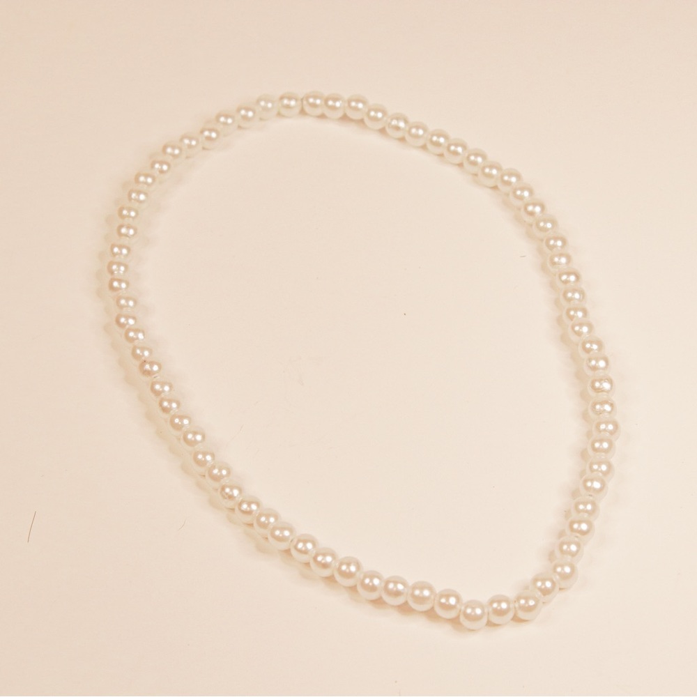 Handmade Faux Pearl Elastic Choker Necklace